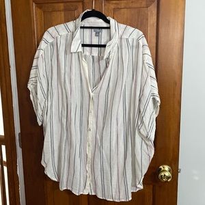 Aerie striped Flowy button up shirt